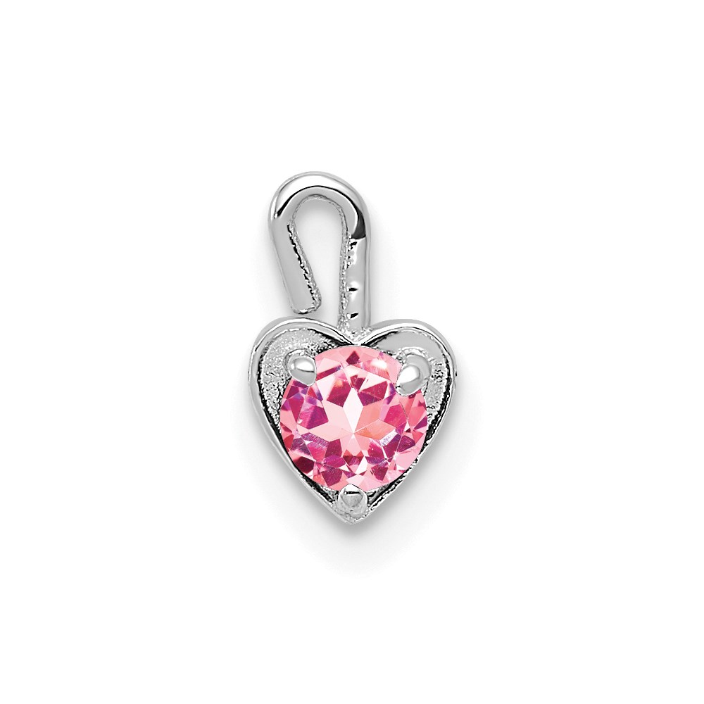 Oct Synthetic Tourmaline 14k White Gold Heart Pendant Enhancer, 5mm
