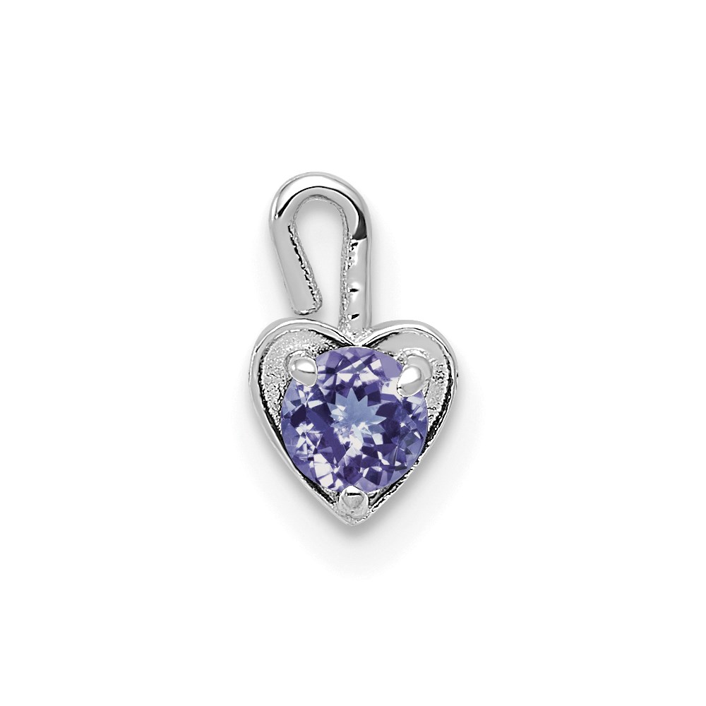June Synthetic Alexandrite 14k White Gold Heart Pendant Enhancer, 5mm