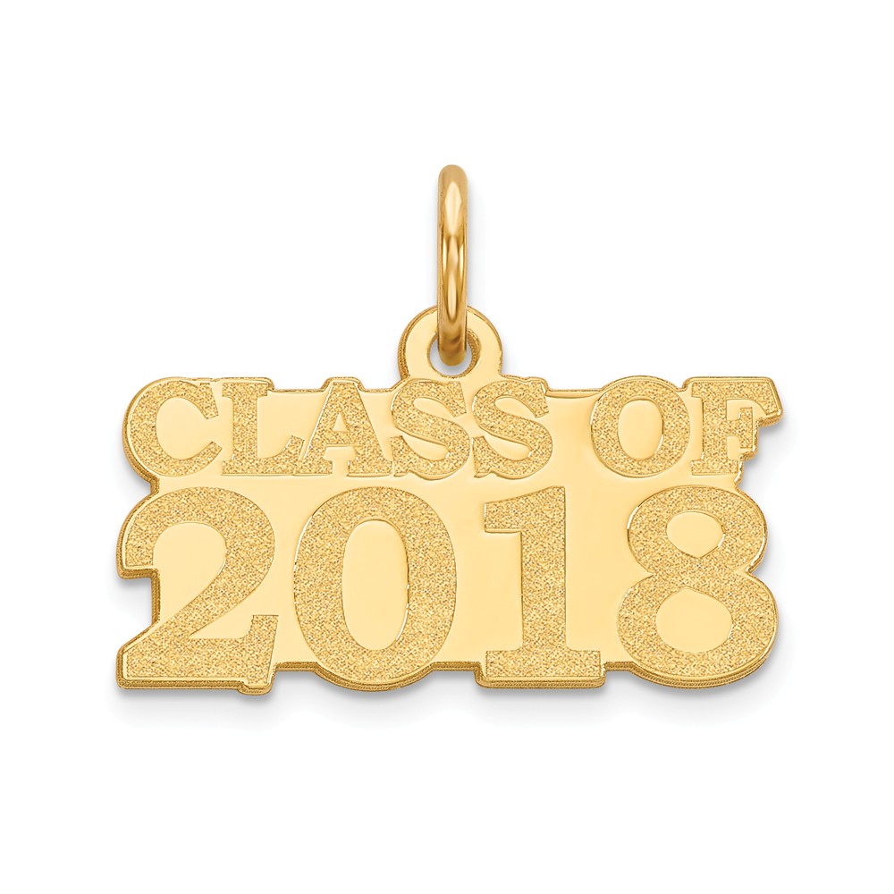 14k Yellow Gold Class of 2018 Charm or Pendant, 18mm