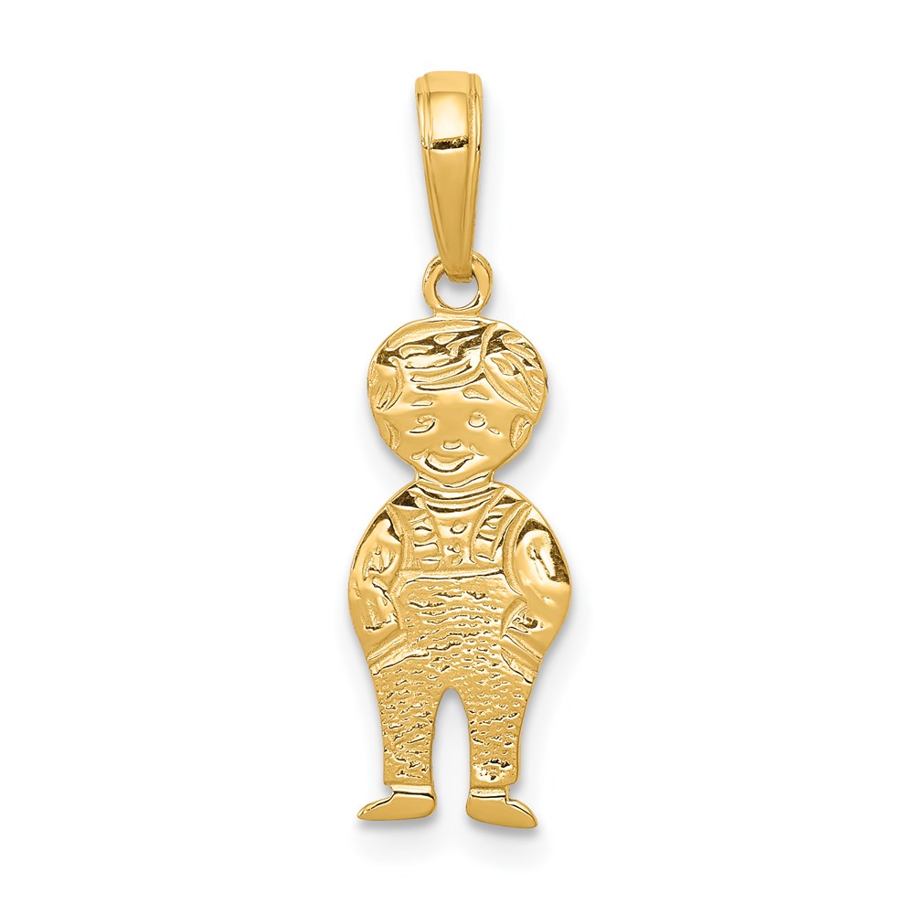 14k Yellow Gold Boy with Hands In Pocket Pendant, 8mm