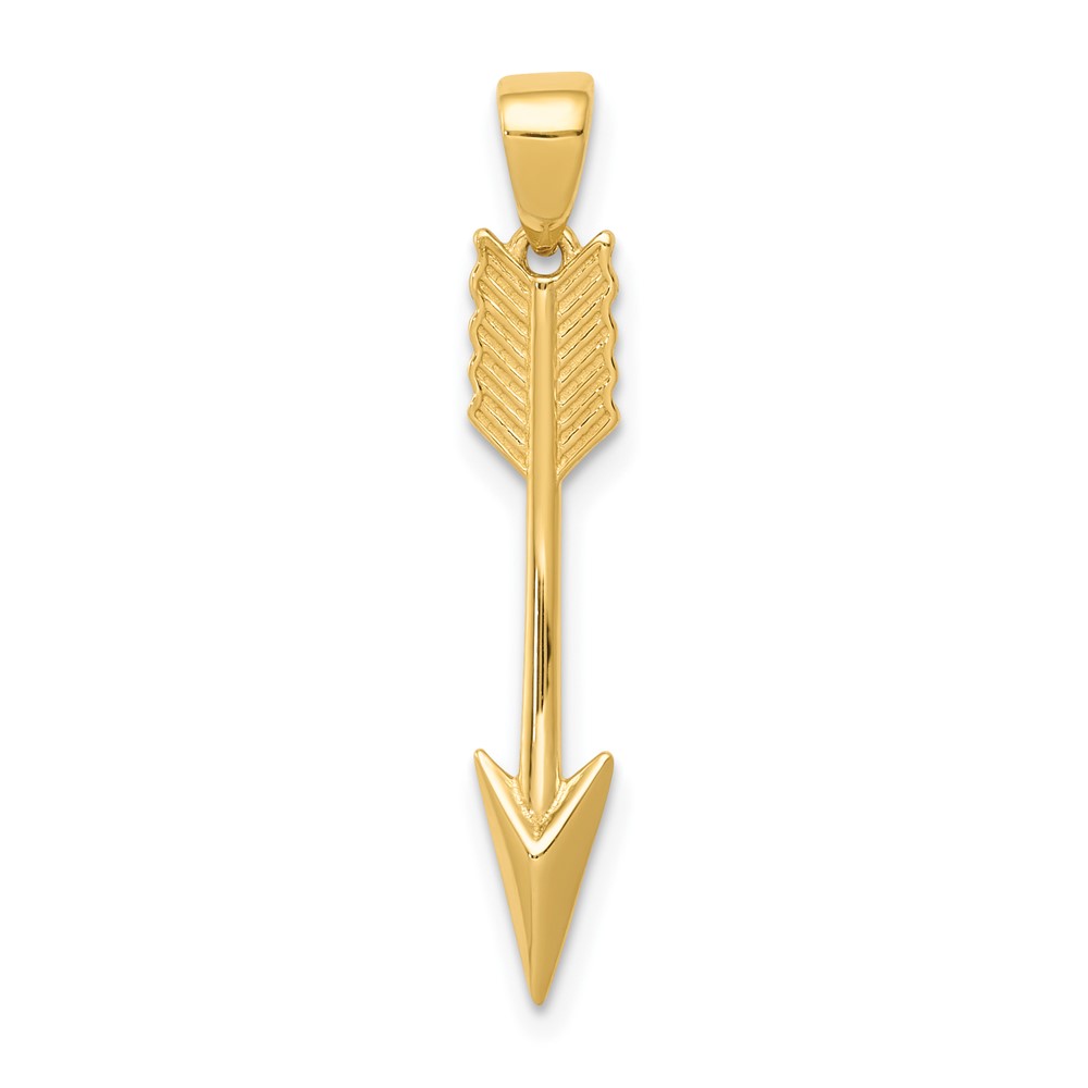 14k Yellow Gold Vertical Arrow Pendant