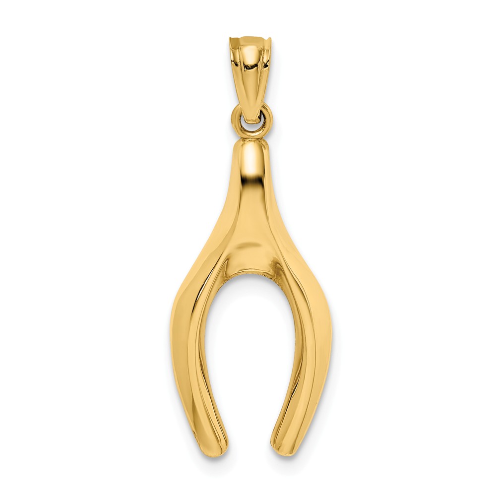 14k Yellow Gold Wishbone Pendant