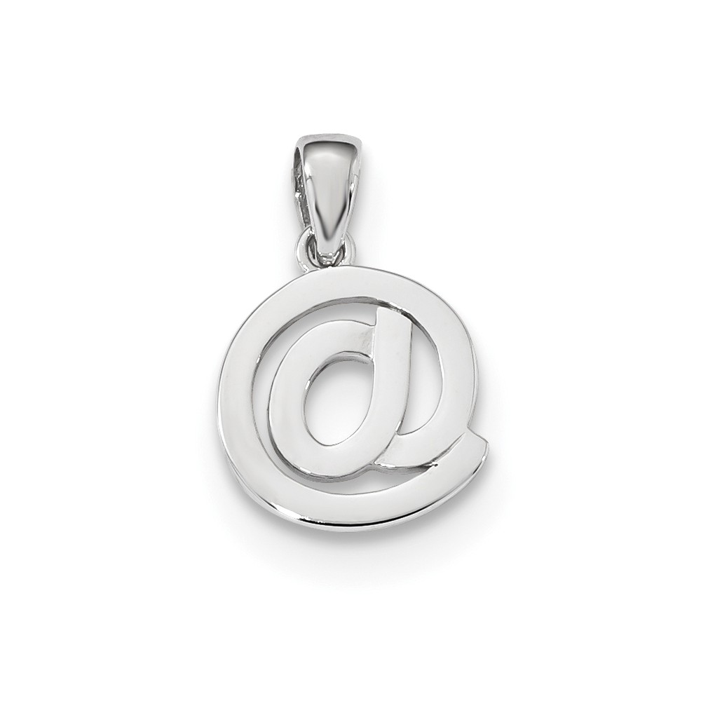 14k White Gold Polished AT Symbol Pendant, 11mm (7/16 inch)