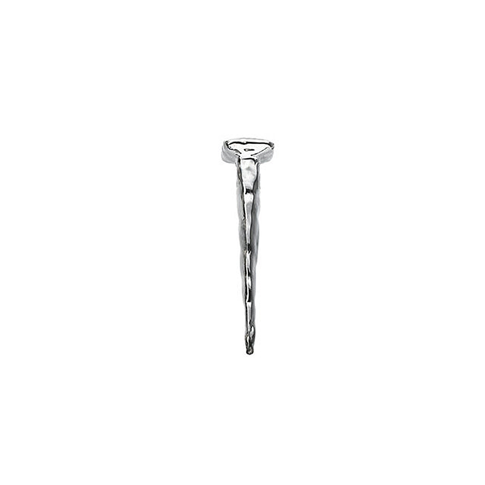 14k White Gold 3D Religious Nail Slide Pendant, 10 x 39mm