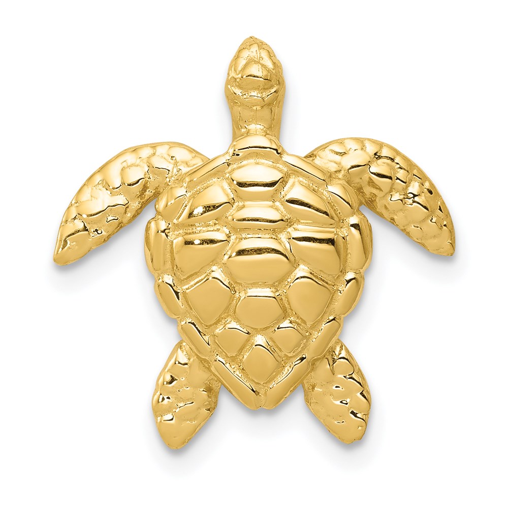 14k Yellow Gold 13mm or 18mm Sea Turtle Slide Pendant