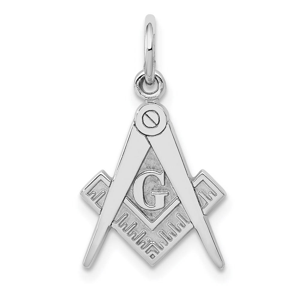 14k Yellow or White Gold Masonic Symbol Charm or Pendant, 13mm