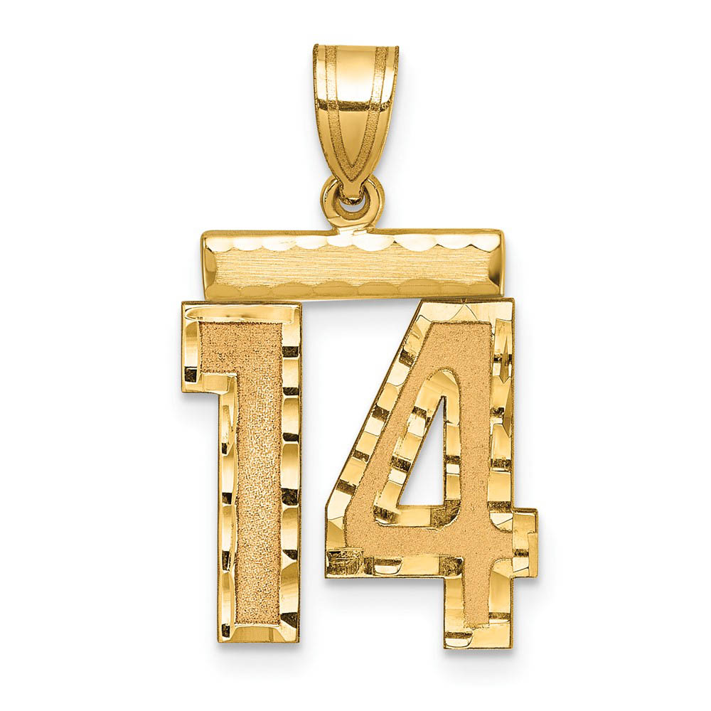 14K Yellow Gold, Varsity Collection, D/C Pendant Number 14