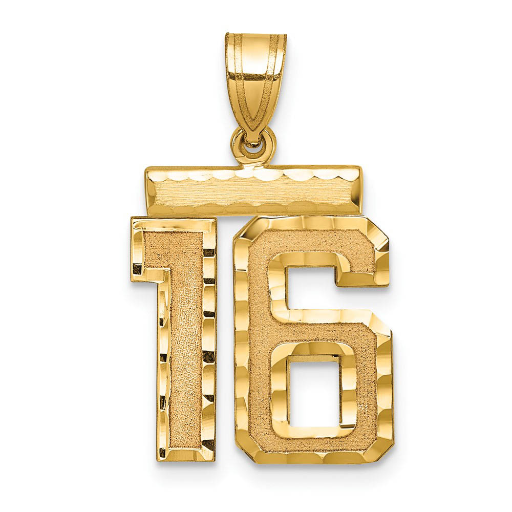 14K Yellow Gold, Varsity Collection, D/C Pendant Number 16