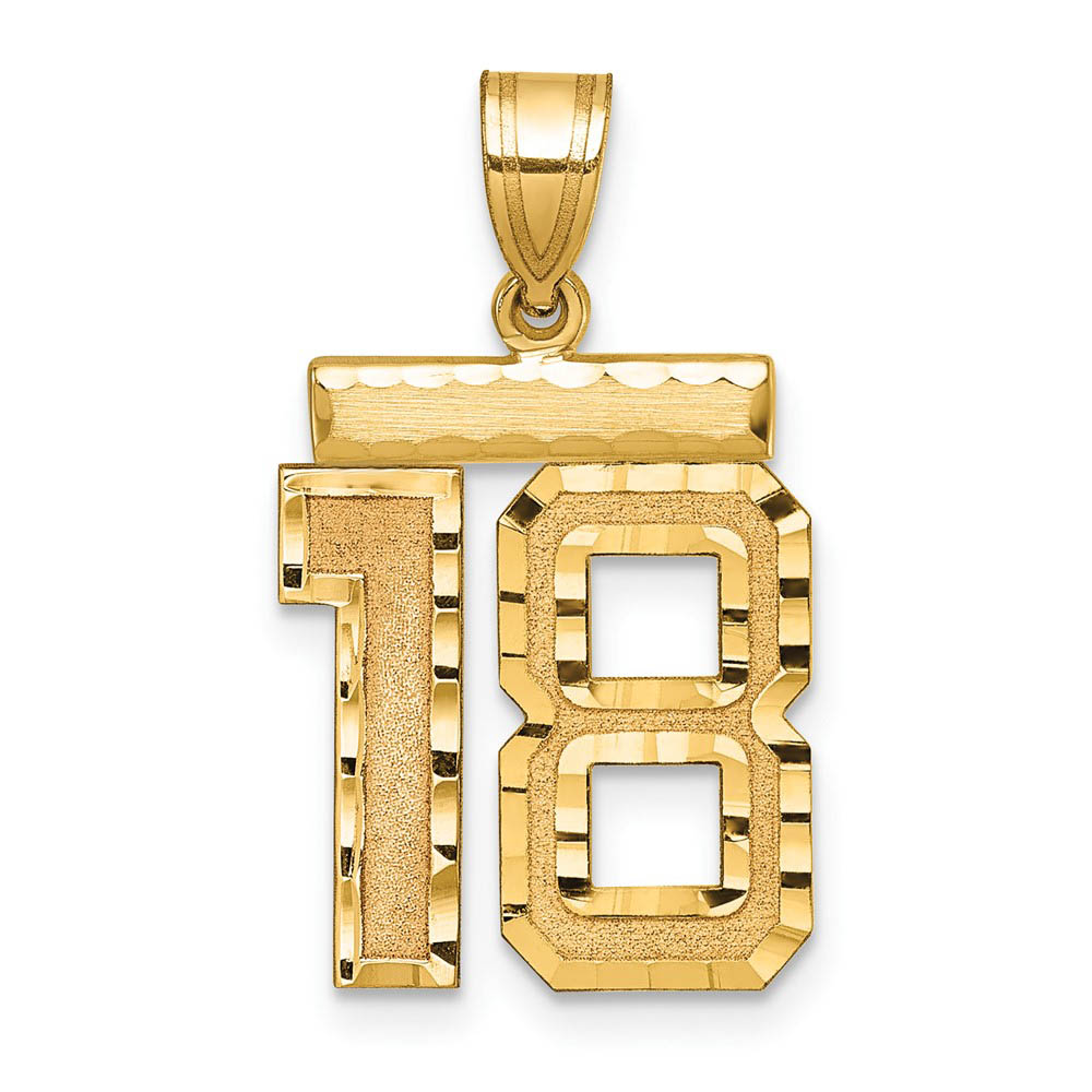 14K Yellow Gold, Varsity Collection, D/C Pendant Number 18