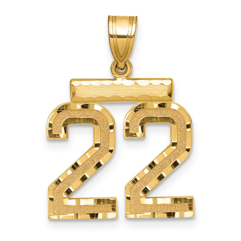 14K Yellow Gold, Varsity Collection, D/C Pendant Number 22