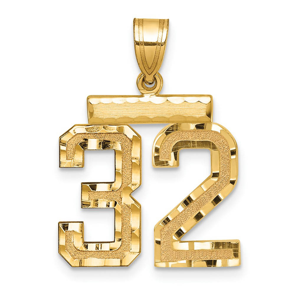14K Yellow Gold, Varsity Collection, D/C Pendant Number 32