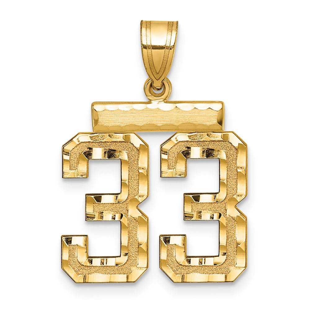 14K Yellow Gold, Varsity Collection, D/C Pendant Number 33