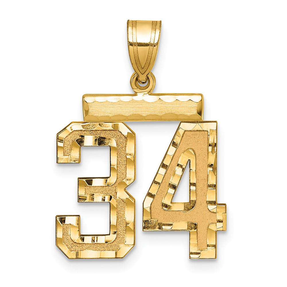 14K Yellow Gold, Varsity Collection, D/C Pendant Number 34