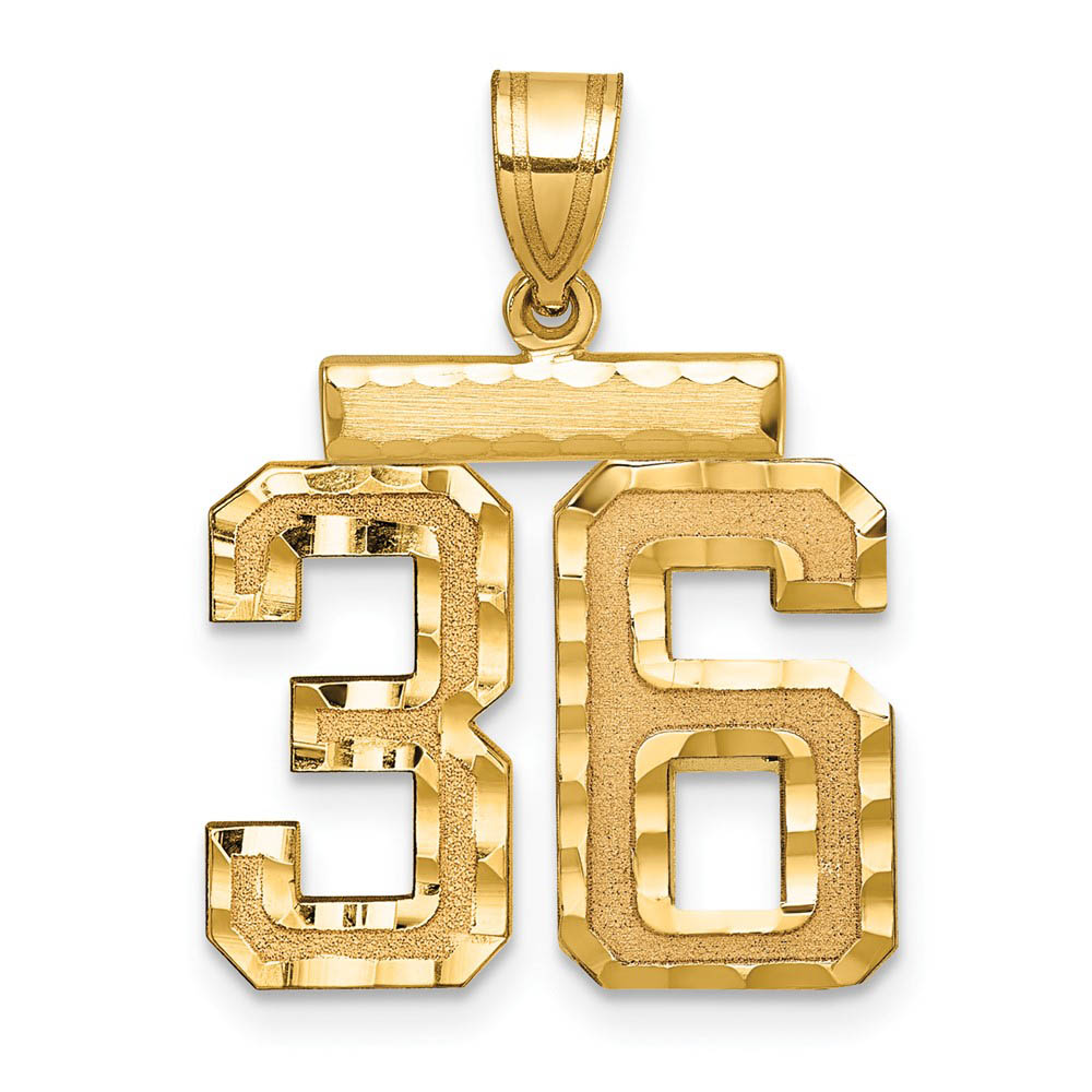 14K Yellow Gold, Varsity Collection, D/C Pendant Number 36