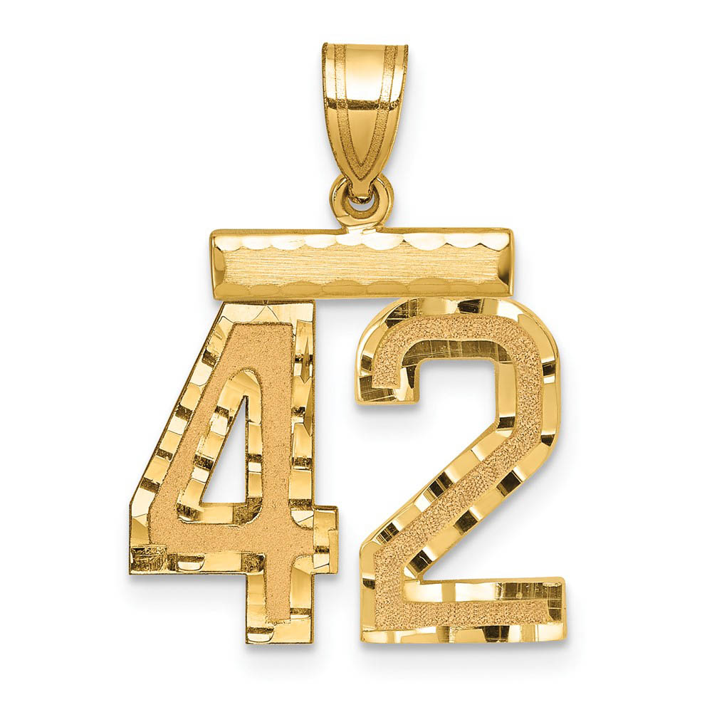 14K Yellow Gold, Varsity Collection, D/C Pendant Number 42