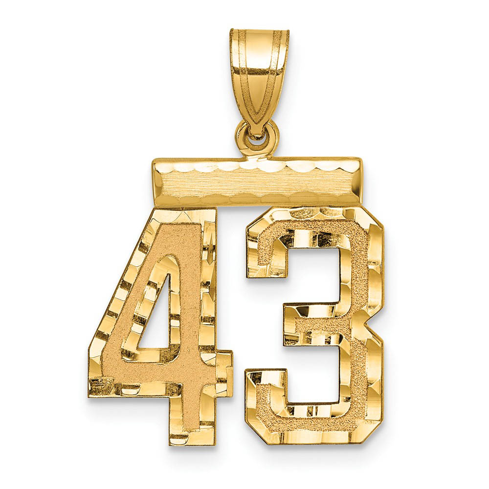 14K Yellow Gold, Varsity Collection, D/C Pendant Number 43