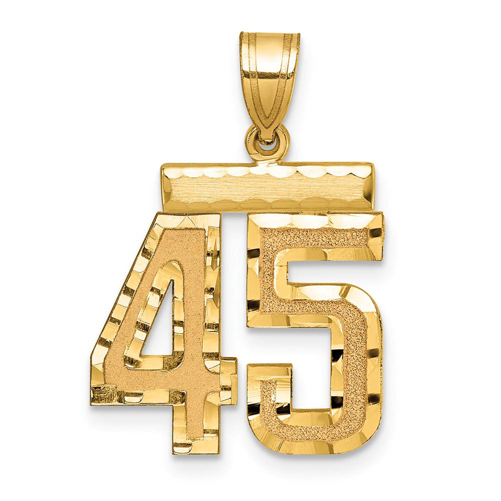 14K Yellow Gold, Varsity Collection, D/C Pendant Number 45
