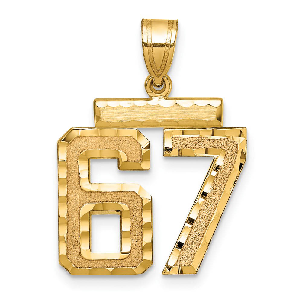 14K Yellow Gold, Varsity Collection, D/C Pendant Number 67
