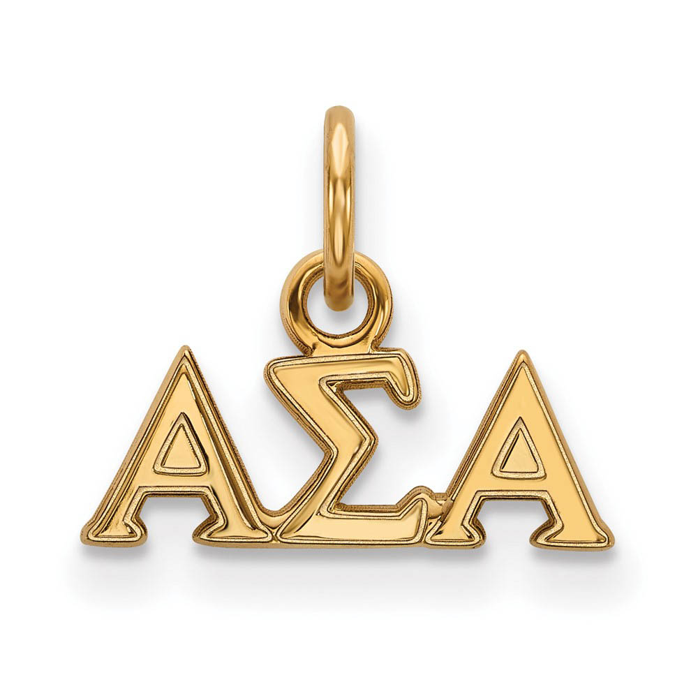 14K Gold Plated Silver Alpha Sigma Alpha (Tiny) Greek Letters Charm