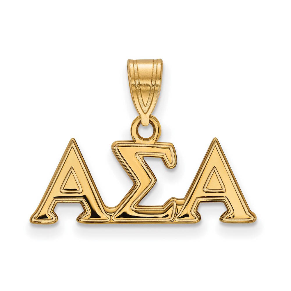 14K Plated Silver Alpha Sigma Alpha Greek Letters Pendant