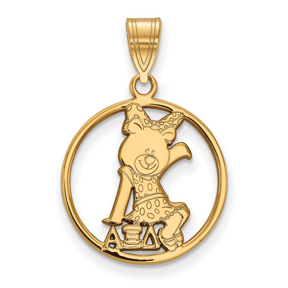 14K Plated Silver Alpha Xi Delta Circle Pendant