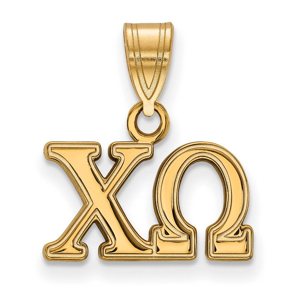 14K Plated Silver Chi Omega Greek Letters Pendant
