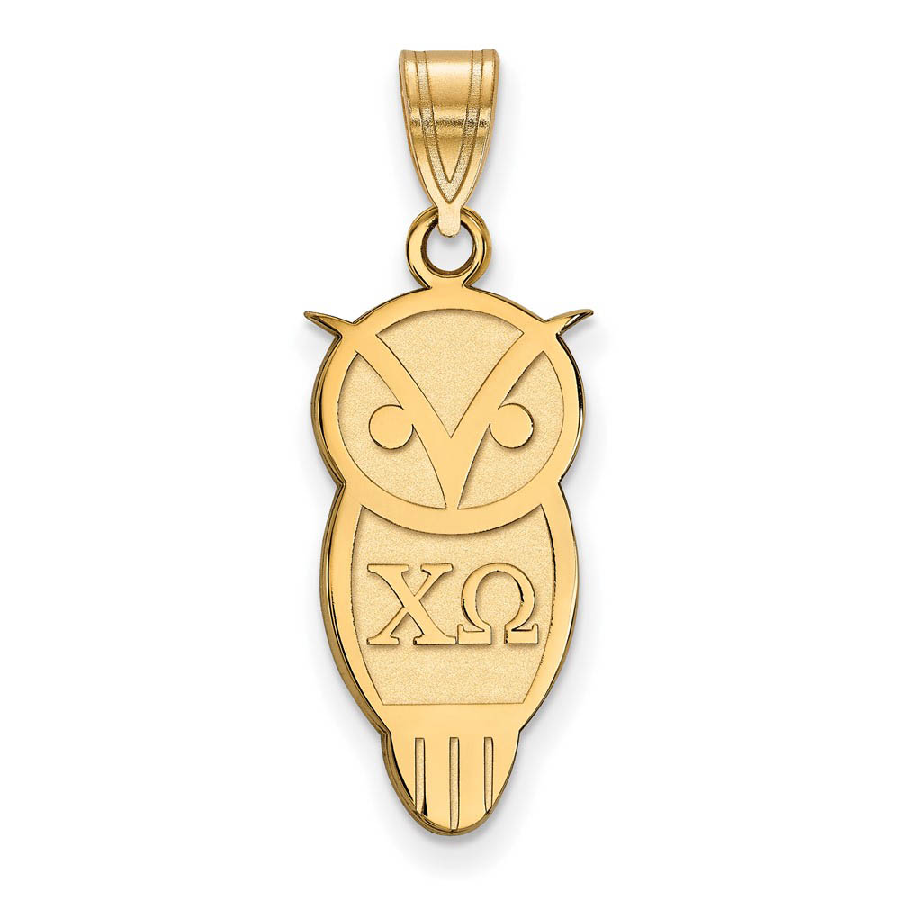 14K Plated Silver Chi Omega Pendant