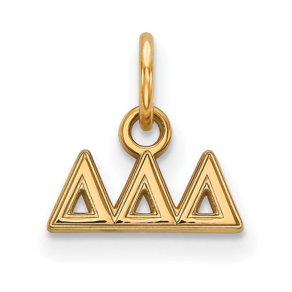 14K Gold Plated Silver Delta Delta Delta (Tiny) Greek Letters Charm