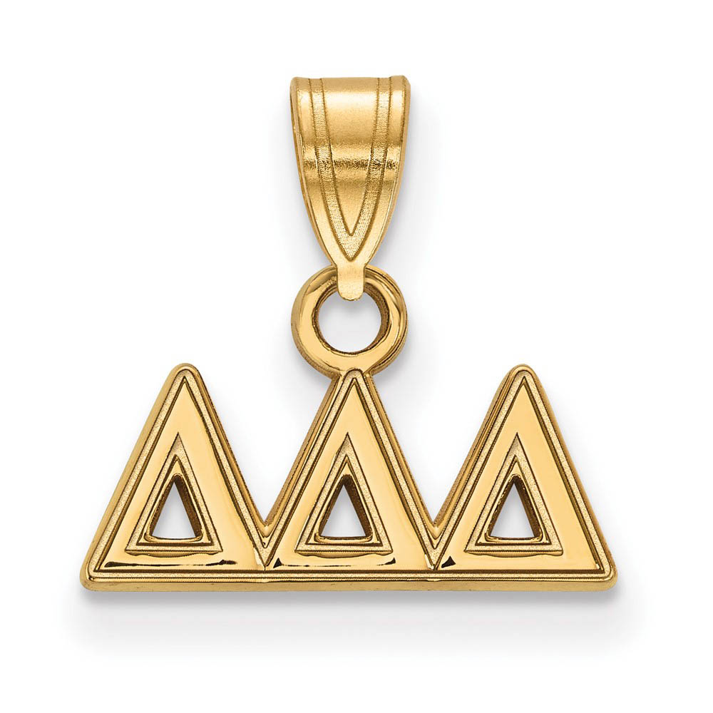 14K Plated Silver Delta Delta Delta Greek Letters Pendant