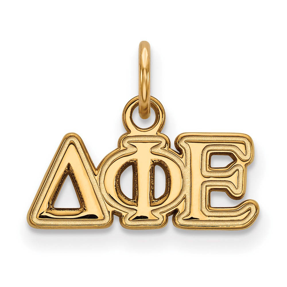 14K Gold Plated Silver Delta Phi Epsilon (Tiny) Greek Letters Charm