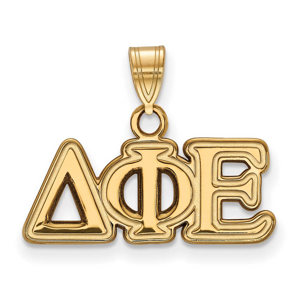 14K Plated Silver Delta Phi Epsilon Greek Letters Pendant