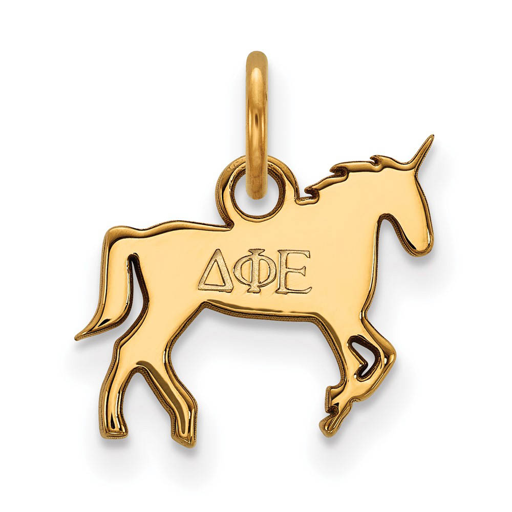 14K Gold Plated Silver Delta Phi Epsilon (Tiny) Charm or Pendant