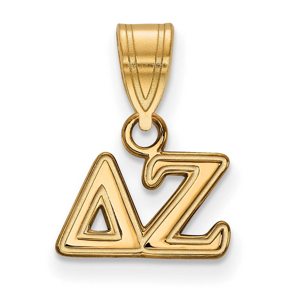 14K Plated Silver Delta Zeta Greek Letters Pendant