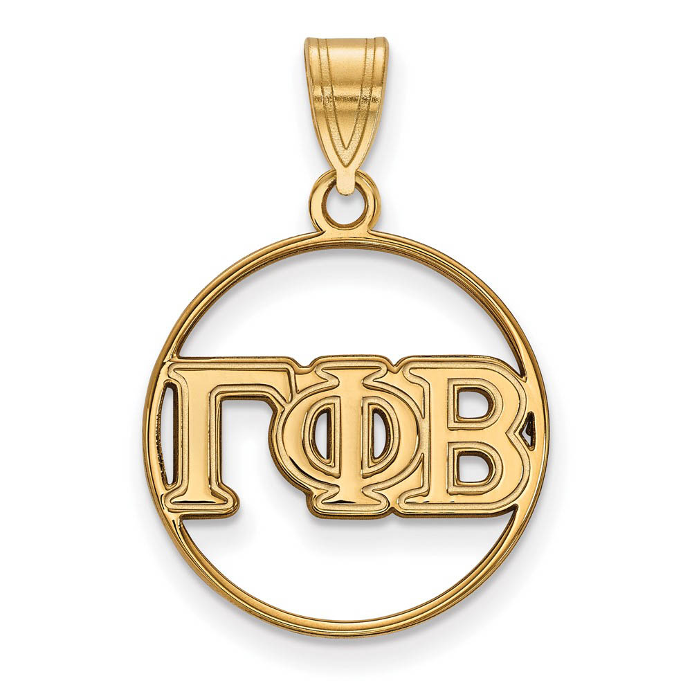 14K Plated Silver Gamma Phi Beta Circle Greek Letters Pendant