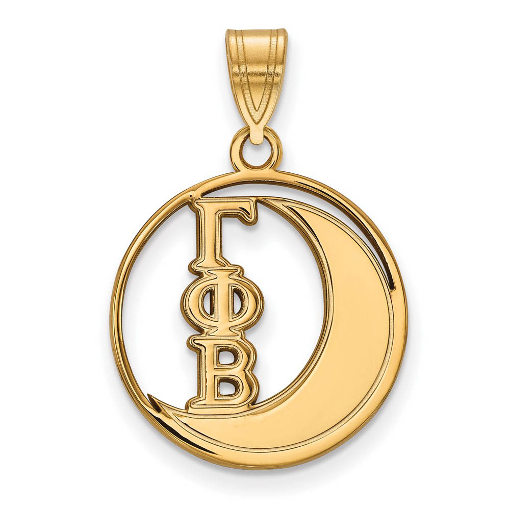 14K Plated Silver Gamma Phi Beta Circle Pendant