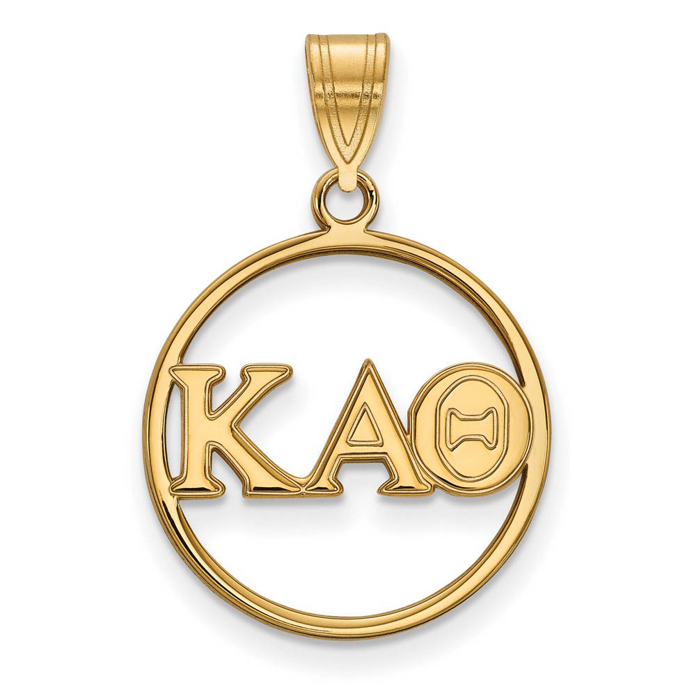 14K Plated Silver Kappa Alpha Theta Med Circle Greek Letters Pendant