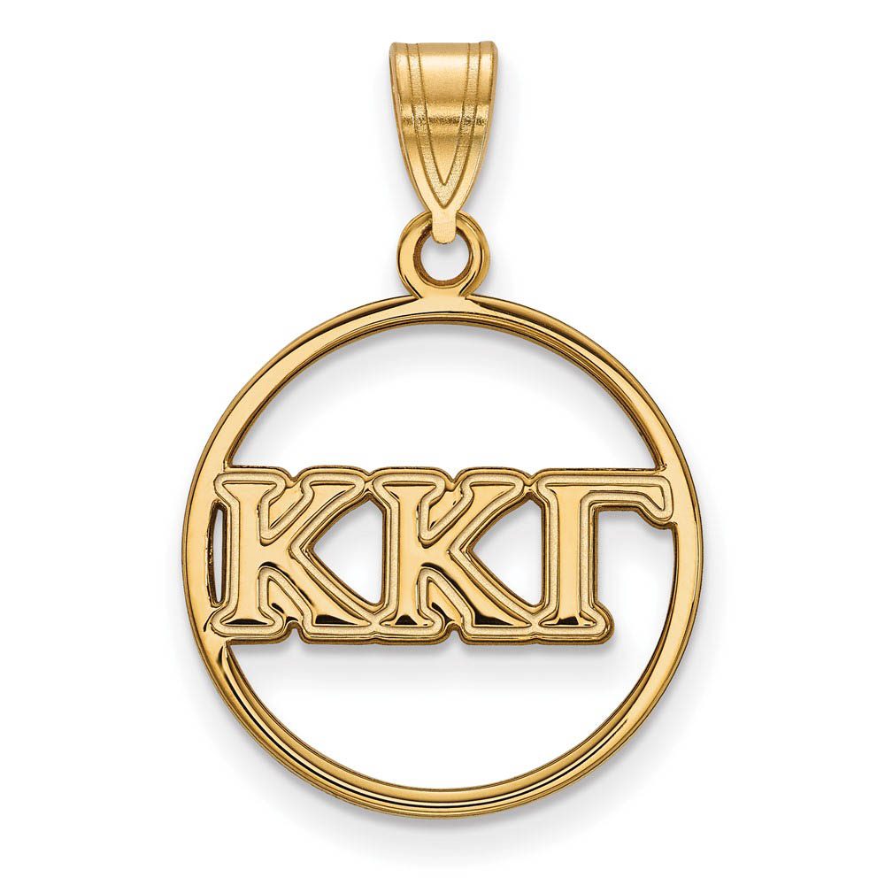 14K Plated Silver Kappa Kappa Gamma Circle Pendant