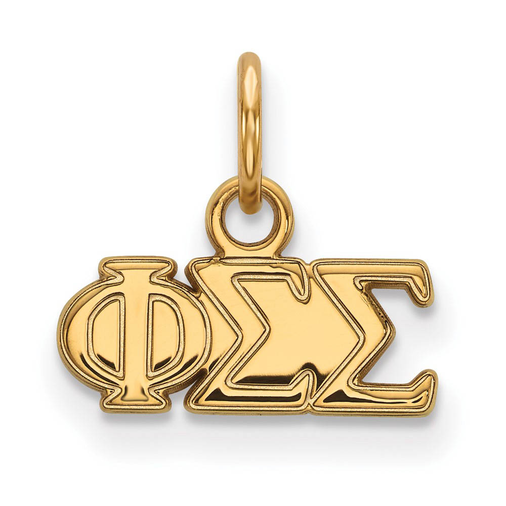 14K Gold Plated Silver Phi Sigma Sigma (Tiny) Greek Letters Charm