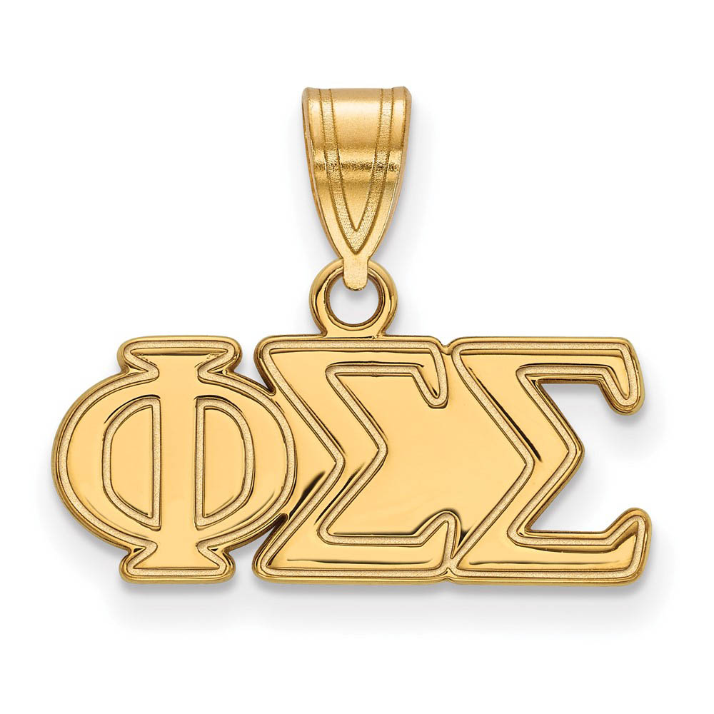 14K Plated Silver Phi Sigma Sigma Greek Letters Pendant