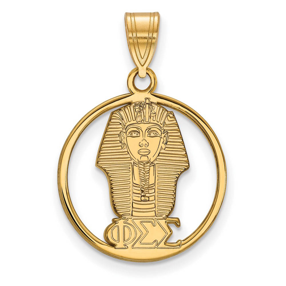 14K Plated Silver Phi Sigma Sigma Circle Pendant