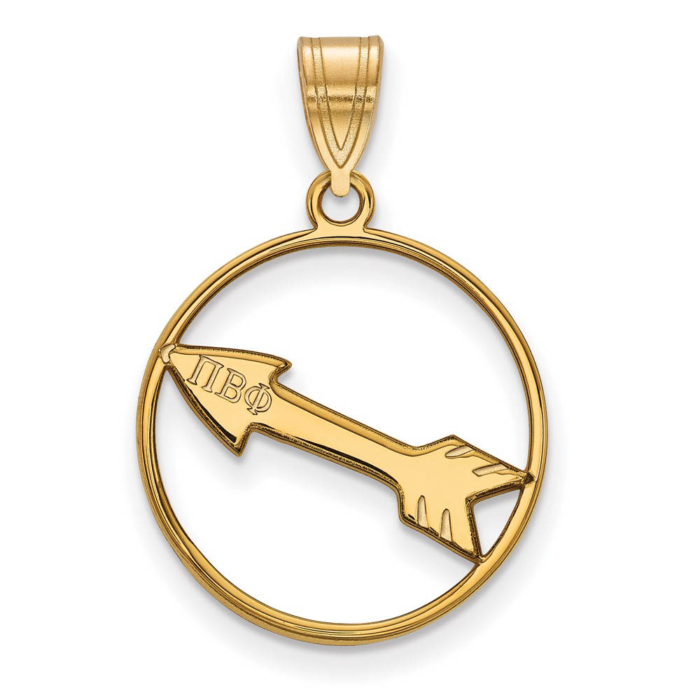 14K Plated Silver Pi Beta Phi Circle Pendant