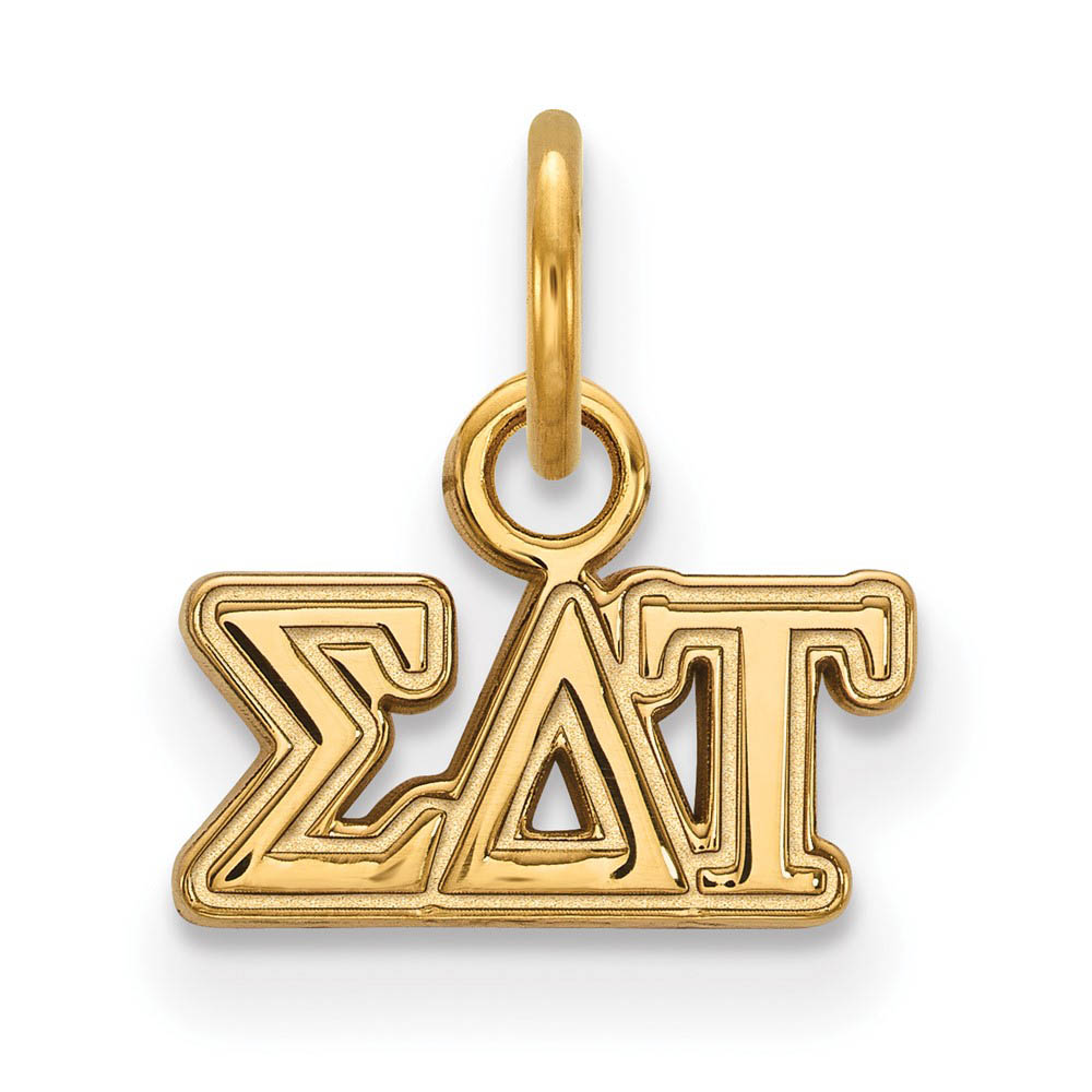 14K Gold Plated Silver Sigma Delta Tau (Tiny) Greek Letters Charm