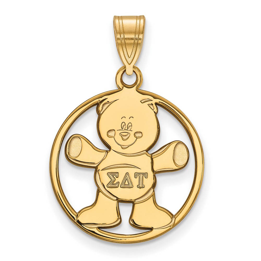 14K Plated Silver Sigma Delta Tau Circle Pendant