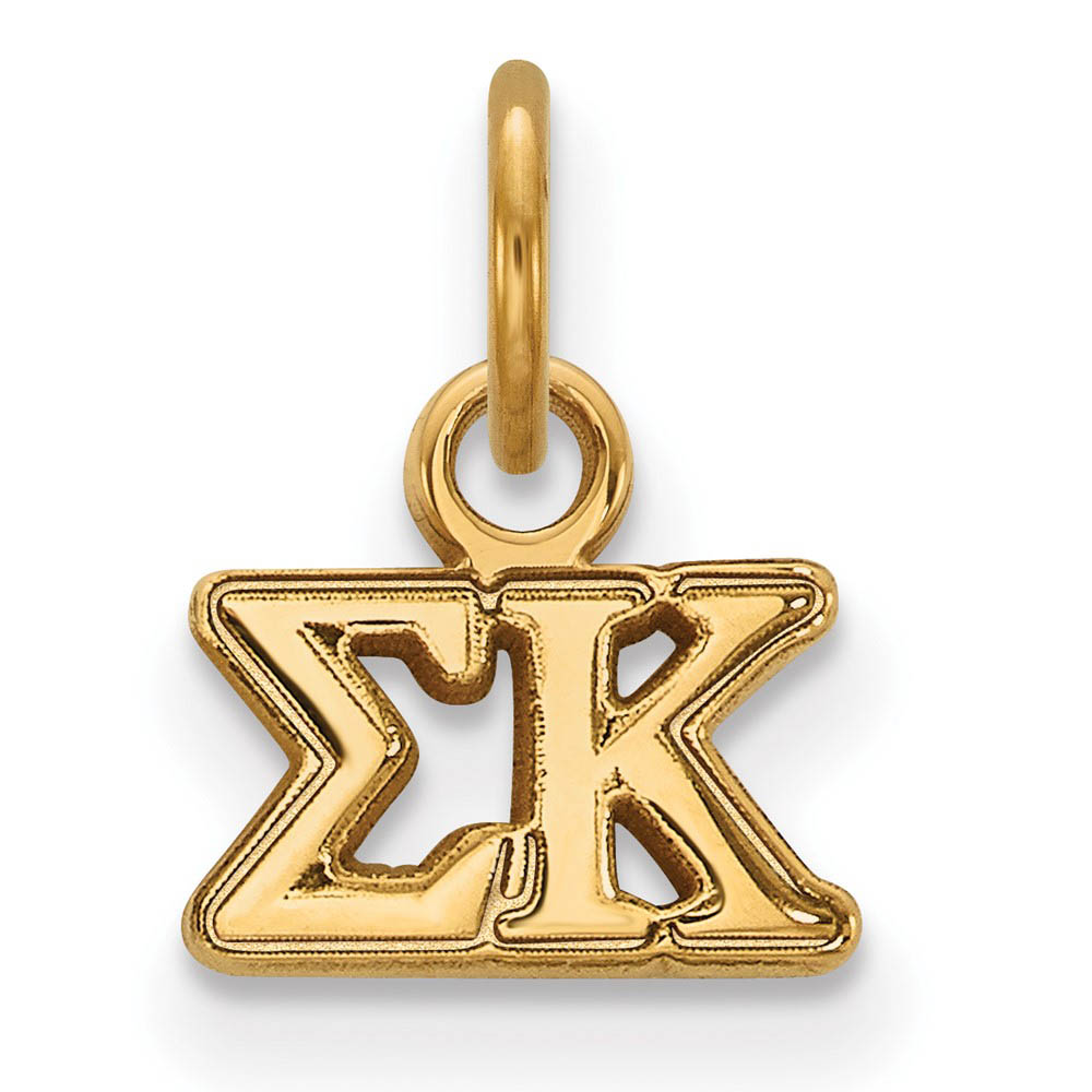 14K Gold Plated Silver Sigma Kappa (Tiny) Greek Letters Charm
