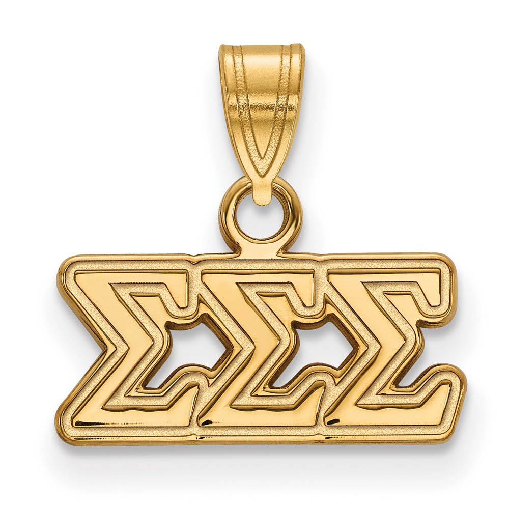 14K Plated Silver Sigma Sigma Sigma Greek Letters Pendant