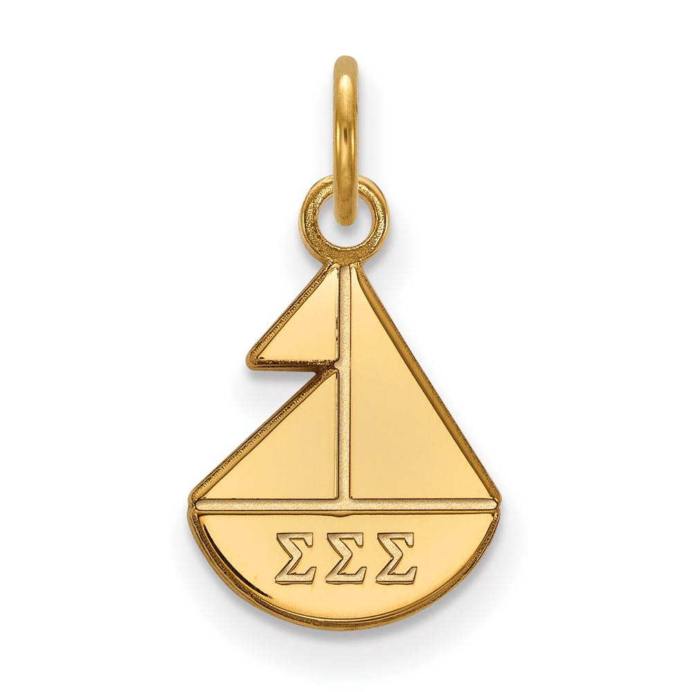 14K Gold Plated Silver Sigma Sigma Sigma (Tiny) Charm or Pendant