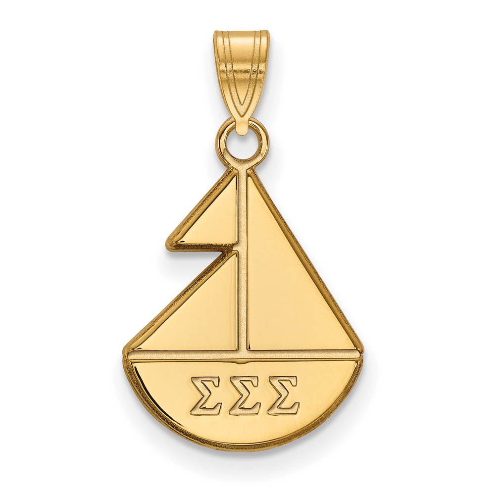 14K Plated Silver Sigma Sigma Sigma Pendant