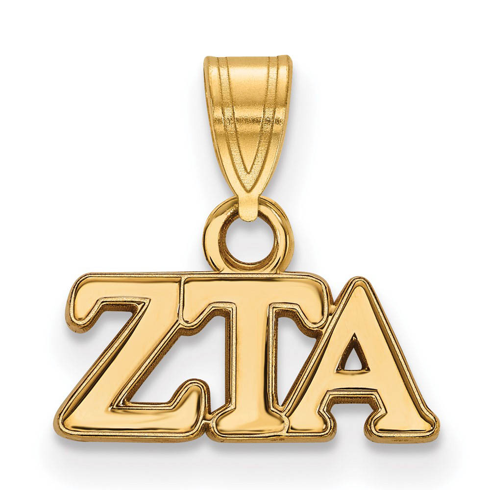 14K Plated Silver Zeta Tau Alpha Greek Letters Pendant