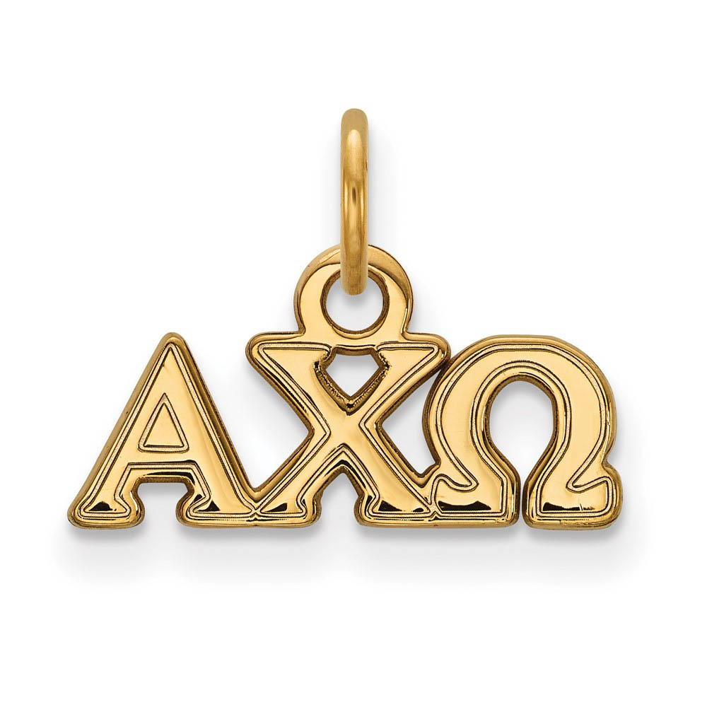 14K Gold Plated Silver Alpha Chi Omega (Tiny) Charm or Pendant