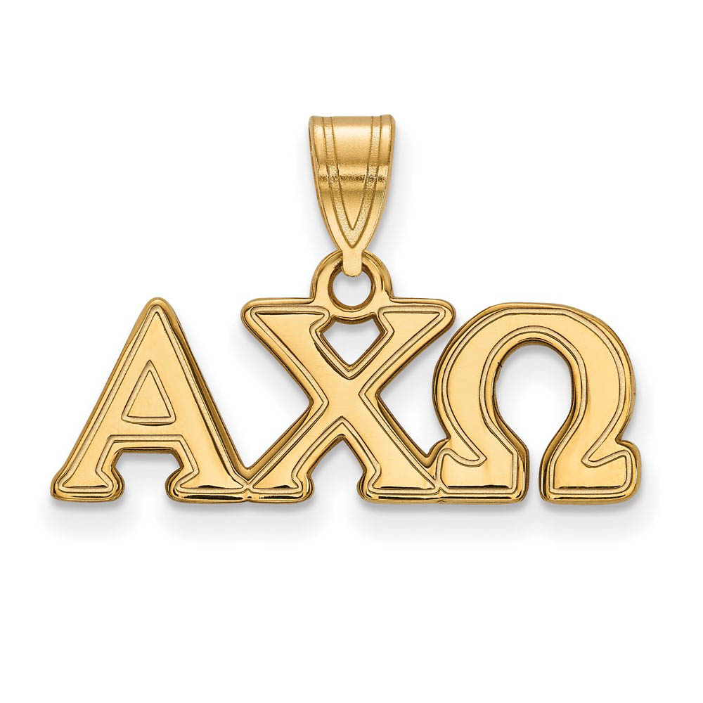 14K Plated Silver Alpha Chi Omega Greek Letters Pendant